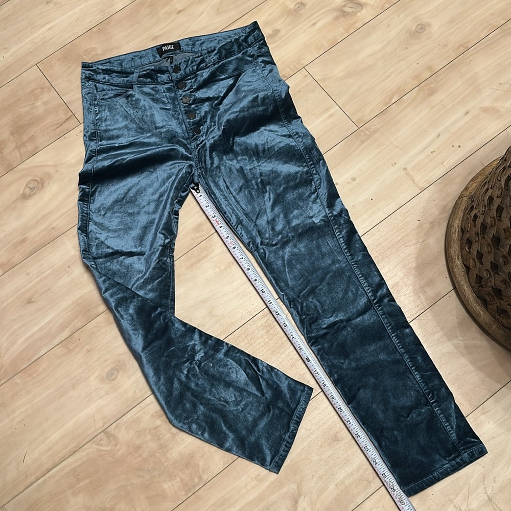 Paige-Velvet Pants Hoxton  blue  Button Front Excellent Condition size READ! - Picture 13 of 16